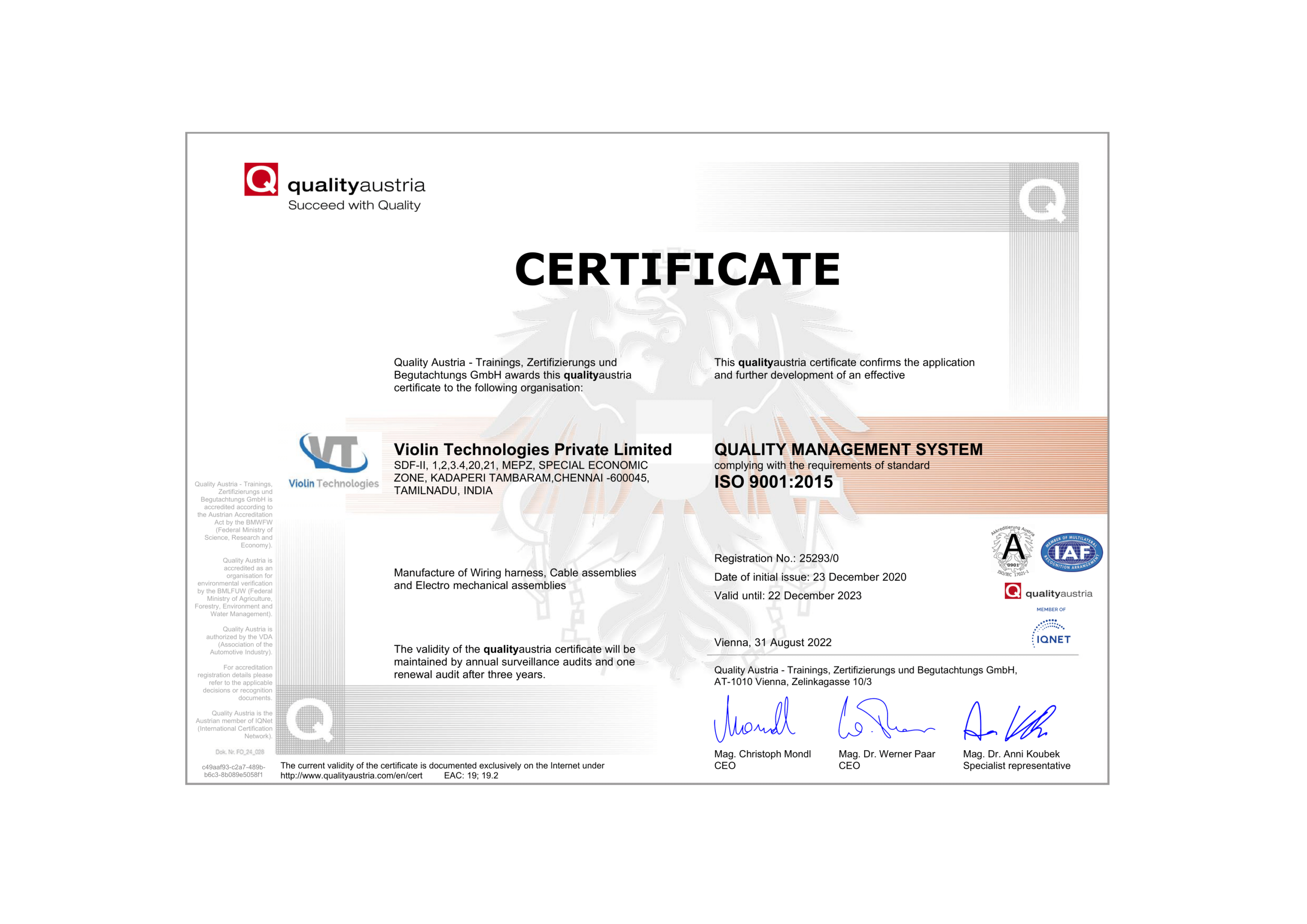 ISO 9001-2015 |violin tec