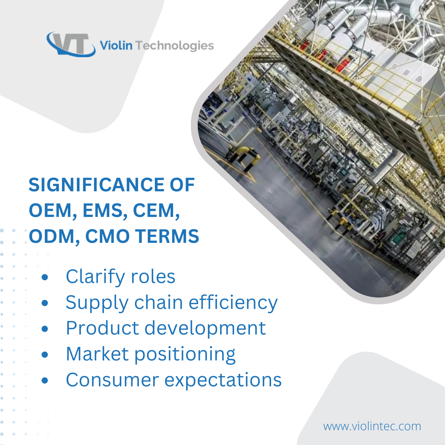 Significance of OEM, EMS, CEM, ODM, CMO terms