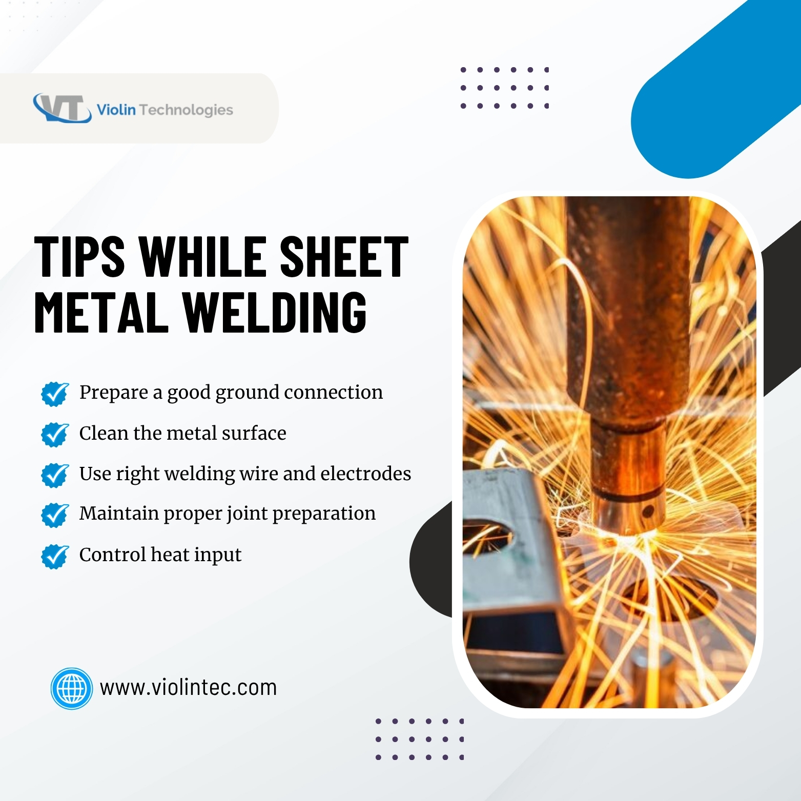 Tips while sheet metal welding