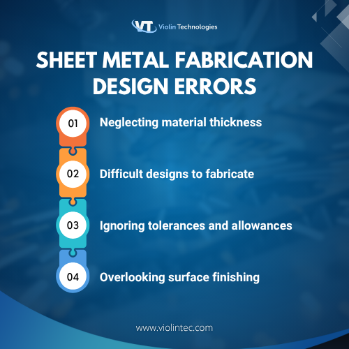 Errors in Sheet metal fabrication design